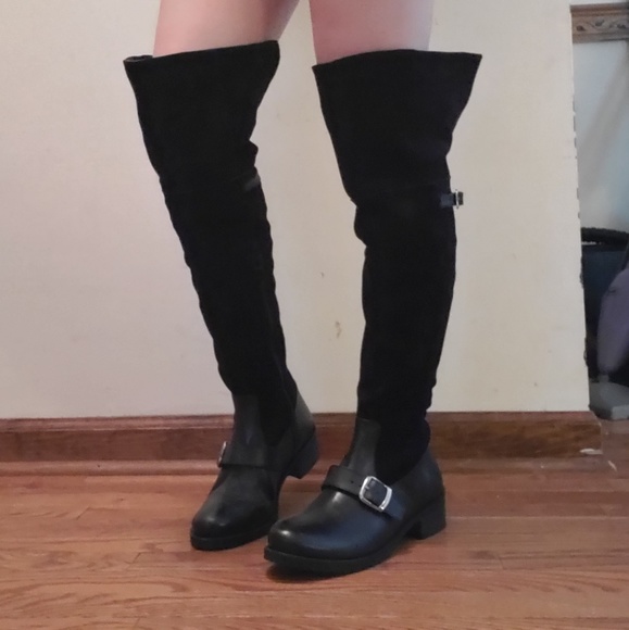 Shoes - Black Thigh High Boots